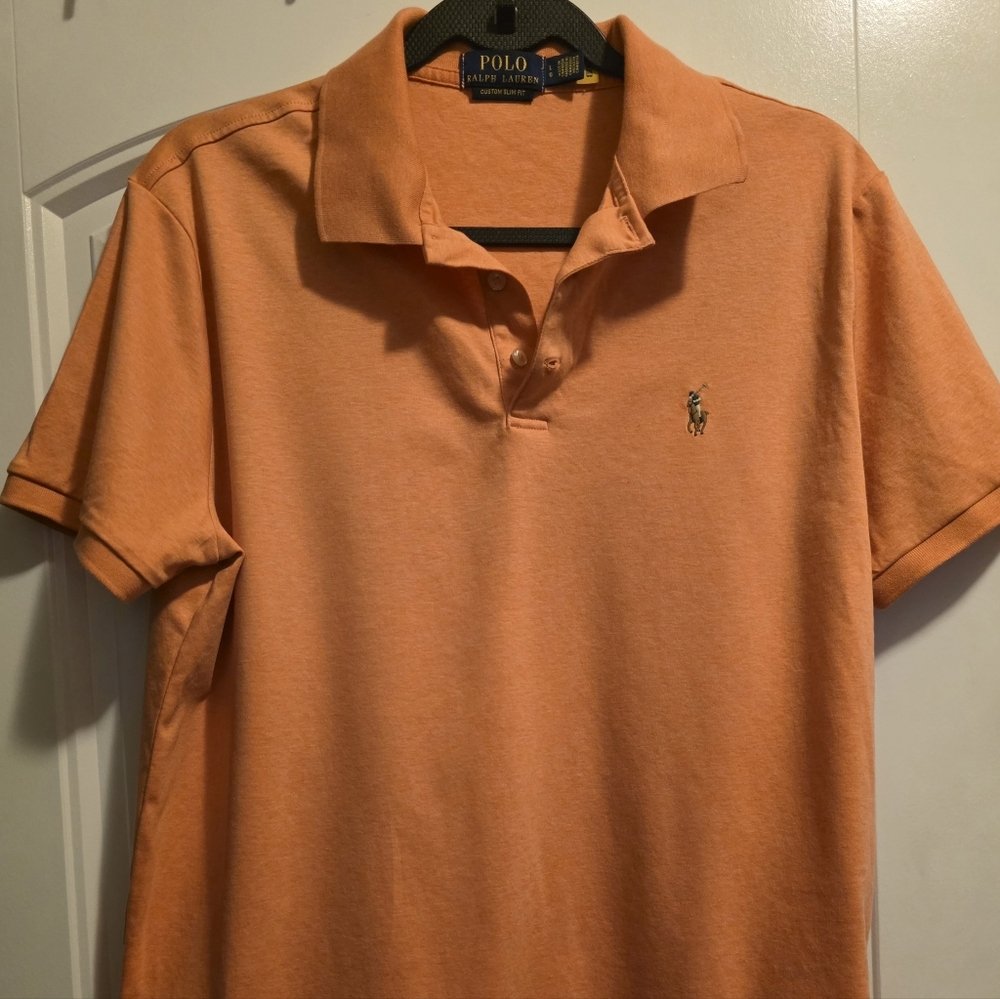 Custom Slim Fit Polo by Ralph Lauren Men's Vibrant Orange Soft Polo Shirt